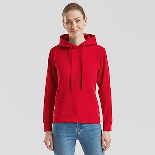 Fruit of the Loom Lady-Fit Classic Hooded Sweat - red