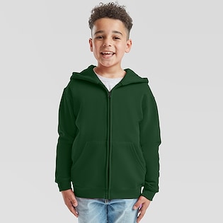 Fruit of the Loom Kids Classic Hooded Sweat Jacket - bottle green
