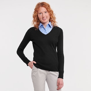 Russell Ladies V-Neck Knitted Pullover 710F