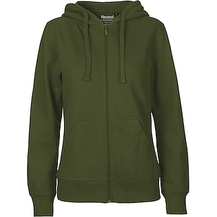 Neutral Ladies Zip Hoodie - military green