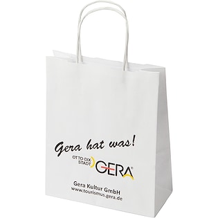 Papiertüte Twist 18 x 8 x 22,5 cm - weiß