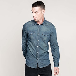 Kariban Men´s Long-Sleeved Denim Shirt