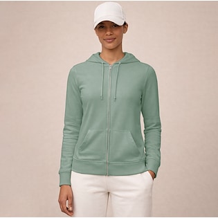 B&C Organic Zipped Hood Women - sage
