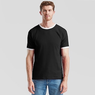 Fruit of the Loom Ringer - black/ white
