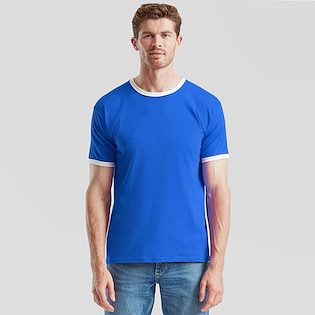 Fruit of the Loom Ringer - royal blue/ white
