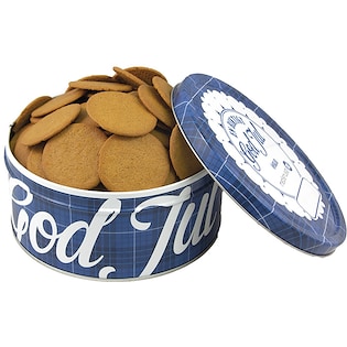 Dose mit braunen Lebkuchenplätzchen Sankt Nikolaus